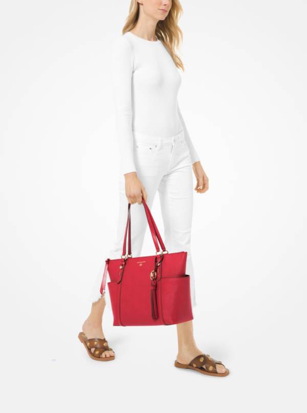 Damske Prenosná Taška Michael Kors Sullivan Large Saffiano Leather Top-Zip Červené - Kabelky Michael Kors Akcia | AKODF-9742